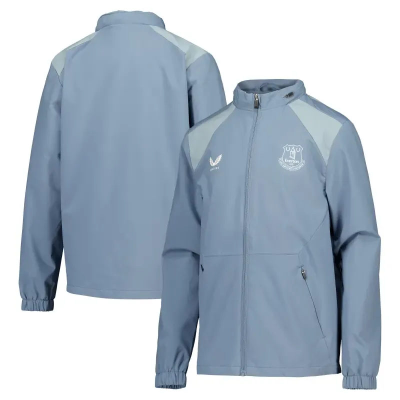 Everton Castore Players Training Rain Jacket - Blue - Kids