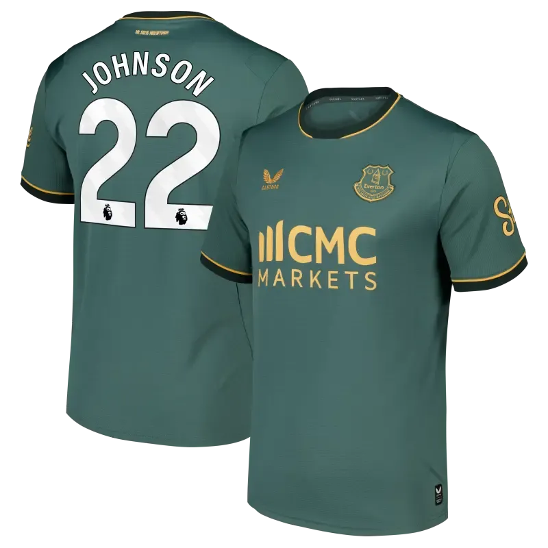 Everton Castore Third Replica Shirt 2026-27 With Johnson 22 printing