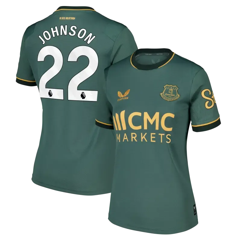 Everton Castore Third Replica Shirt 2026-27 - Womens With Johnson 22 printing